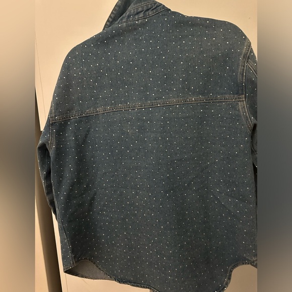 Avec Les Filles Rhinestone Denim Overshirt Size M - Picture 7 of 7